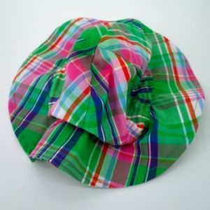 CHAPS Baby Bucket Hat 100% Cotton Green Blue Red Plaid 6 Months